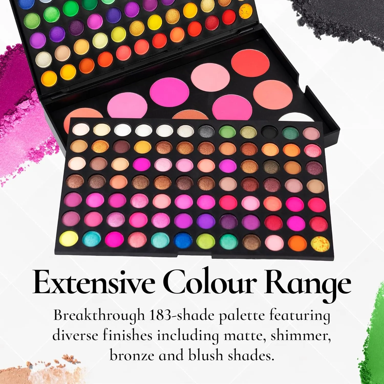 183 Shade Make up Set - Highly Pigmented 3 Tier Makeup Set Eyeshadow Palette, Matte Pressed Powder Blush & Bronzer Powder - Velvet Smooth, Long-Lasting, All Skin Tones