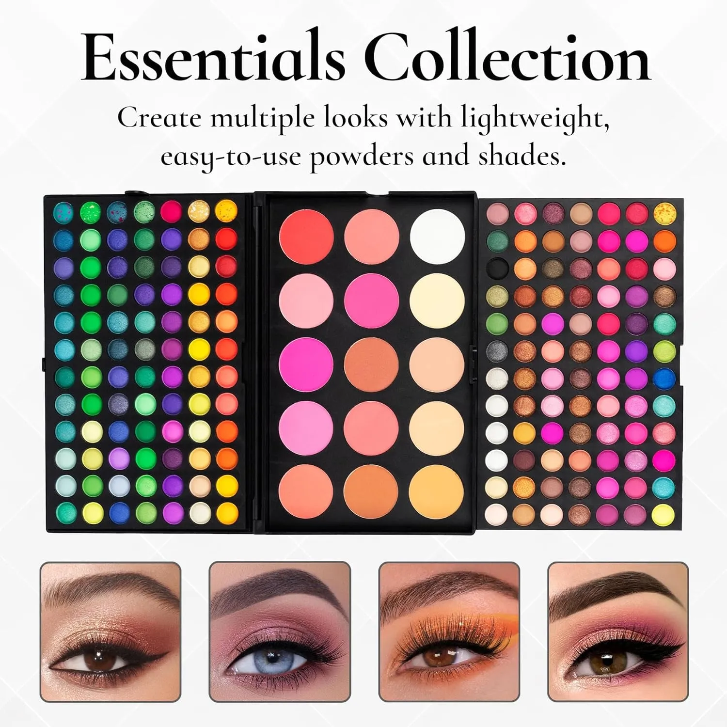 183 Shade Make up Set - Highly Pigmented 3 Tier Makeup Set Eyeshadow Palette, Matte Pressed Powder Blush & Bronzer Powder - Velvet Smooth, Long-Lasting, All Skin Tones