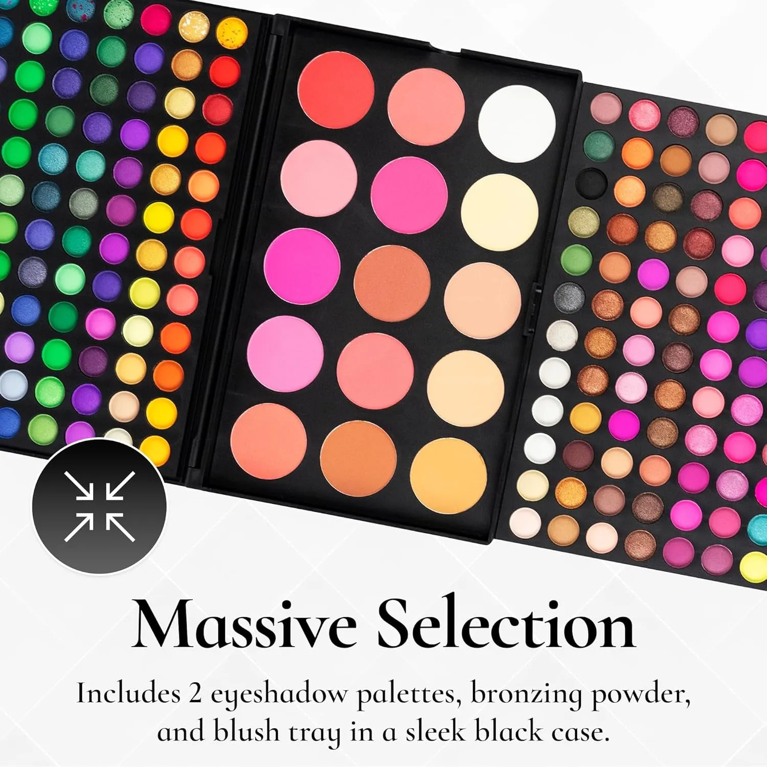 183 Shade Make up Set - Highly Pigmented 3 Tier Makeup Set Eyeshadow Palette, Matte Pressed Powder Blush & Bronzer Powder - Velvet Smooth, Long-Lasting, All Skin Tones