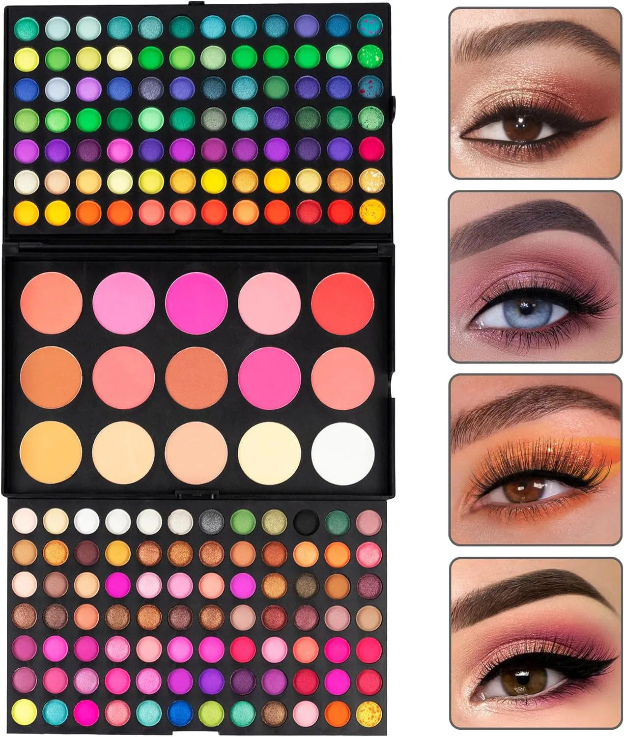 183 Shade Make up Set - Highly Pigmented 3 Tier Makeup Set Eyeshadow Palette, Matte Pressed Powder Blush & Bronzer Powder - Velvet Smooth, Long-Lasting, All Skin Tones