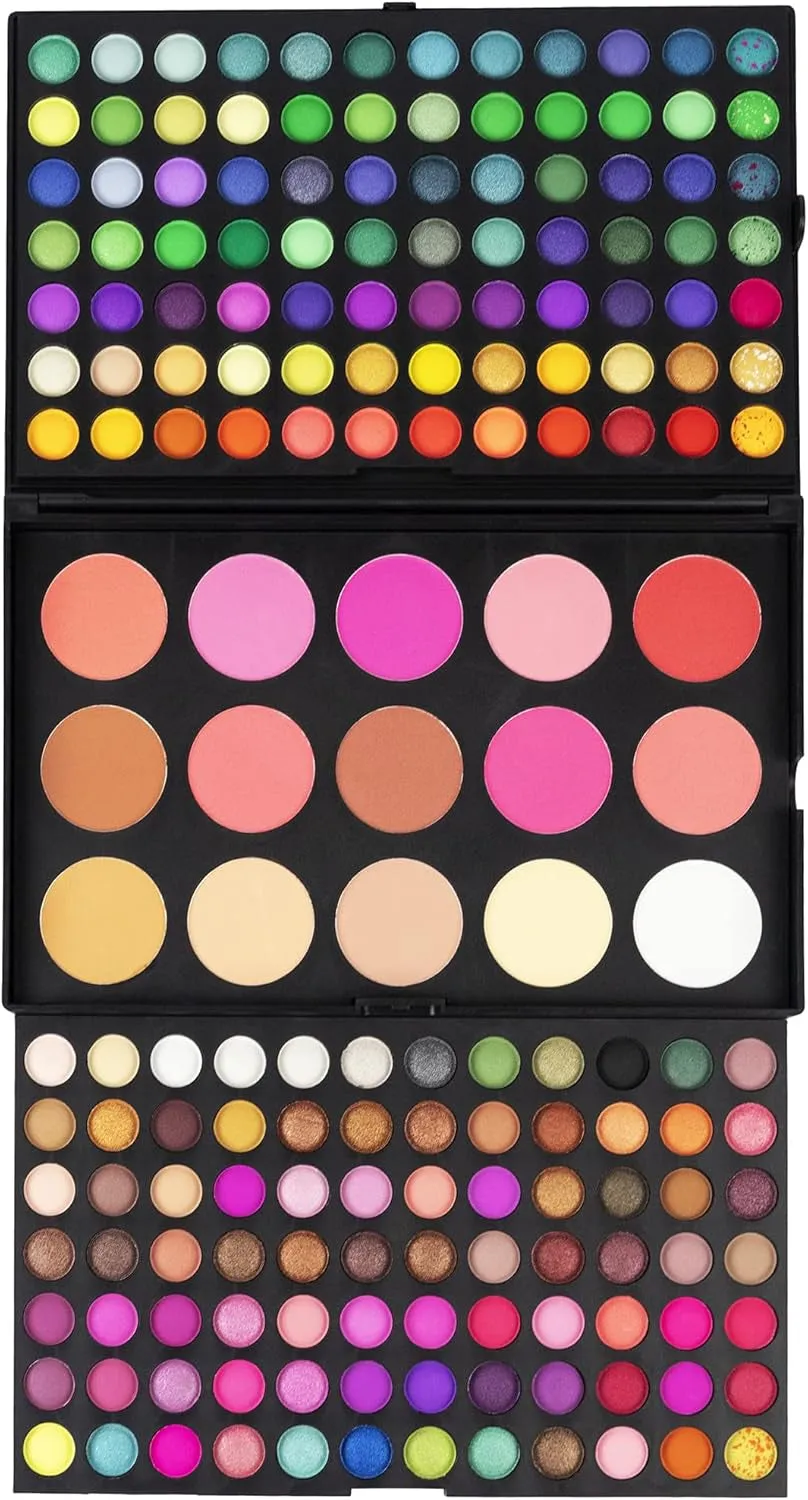 183 Shade Make up Set - Highly Pigmented 3 Tier Makeup Set Eyeshadow Palette, Matte Pressed Powder Blush & Bronzer Powder - Velvet Smooth, Long-Lasting, All Skin Tones