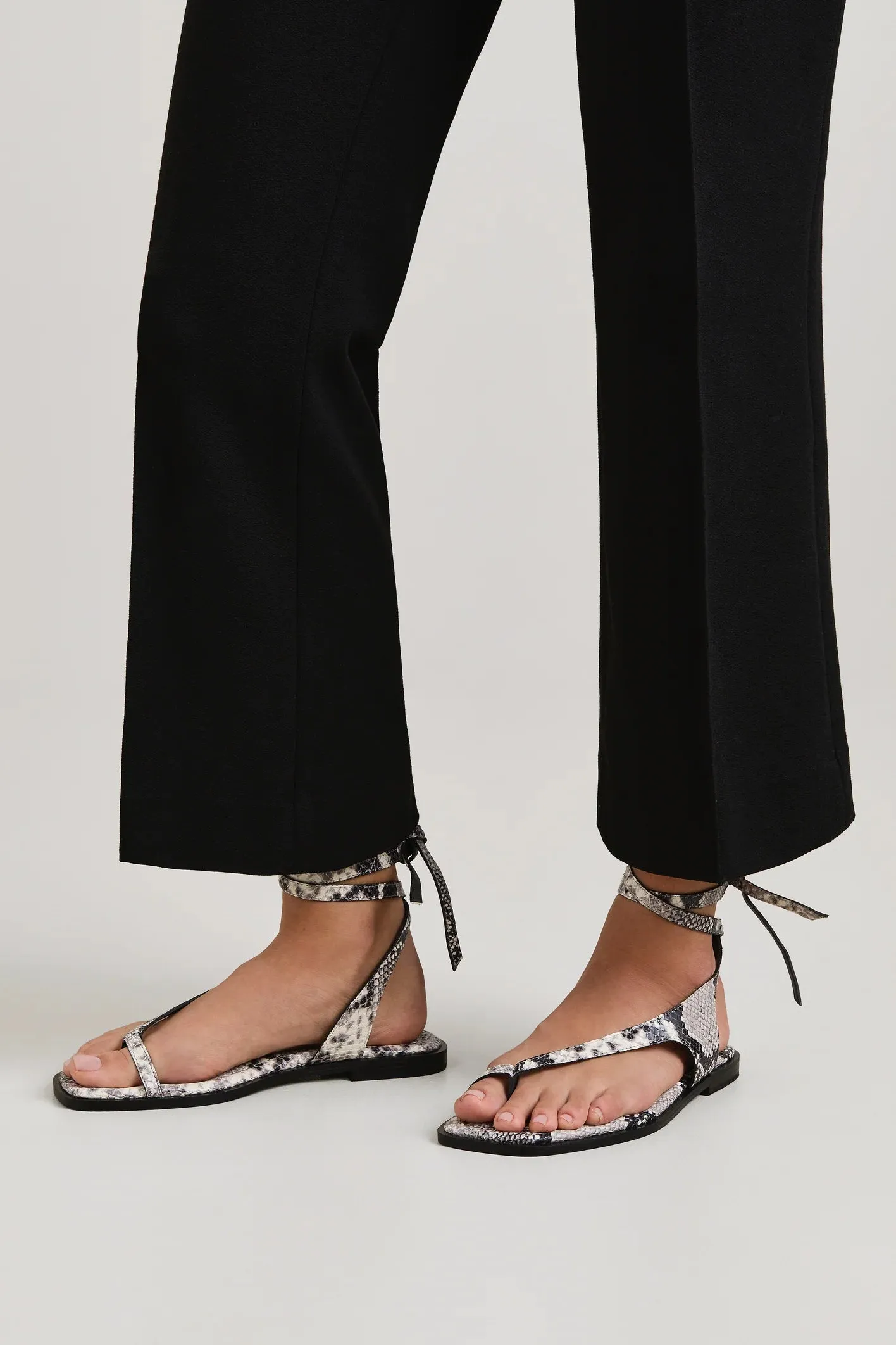 A Emery Heidi Sandal in Eggshell Snake