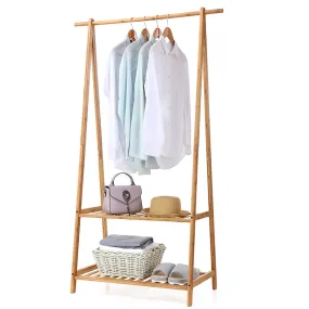Eco 100% Bamboo Wood |  Freestanding Clothes Rail  | Natural | 1.53m High