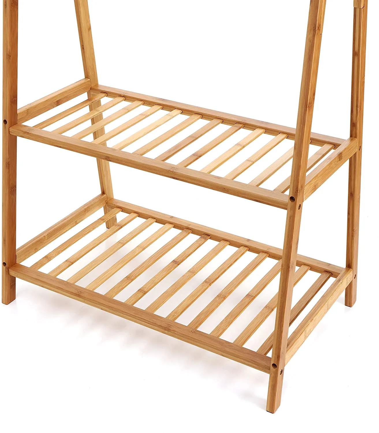 Eco 100% Bamboo Wood |  Freestanding Clothes Rail  | Natural | 1.53m High