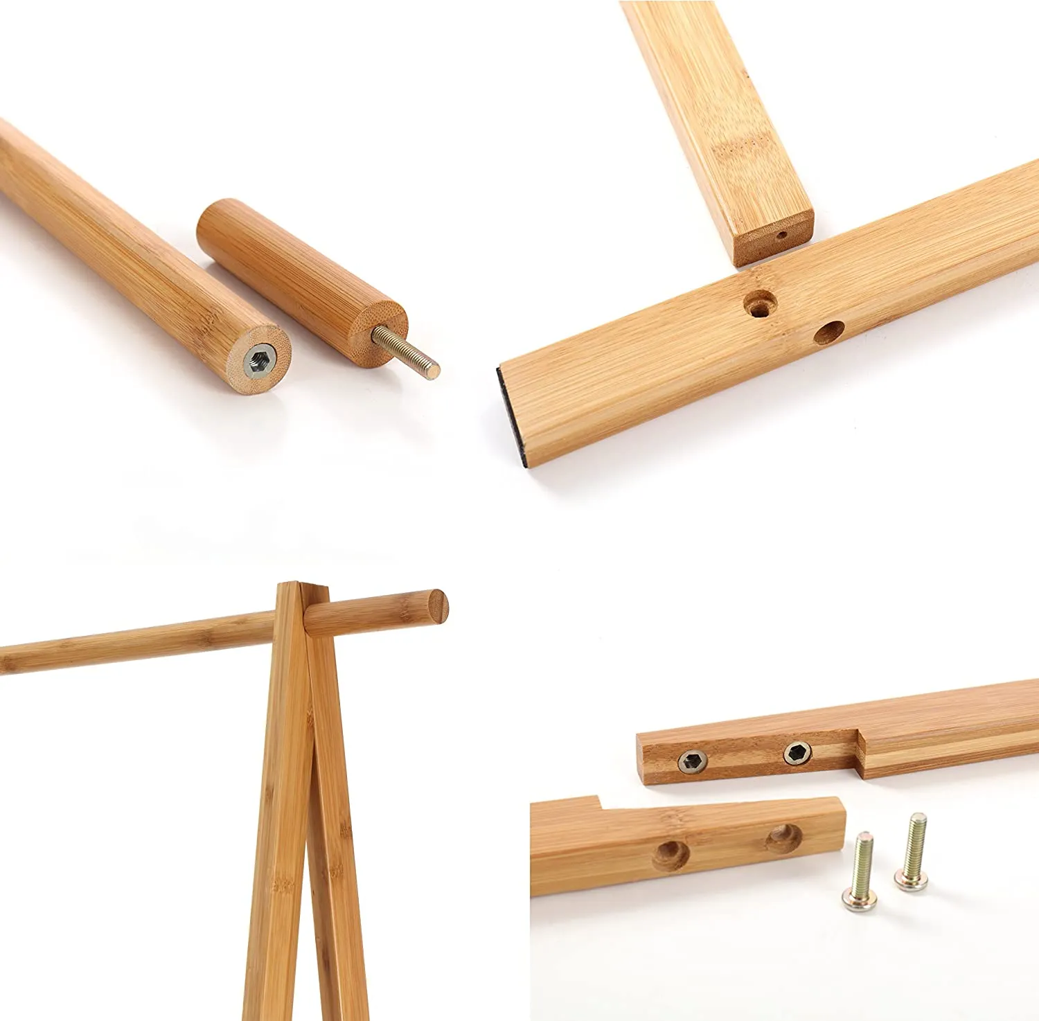 Eco 100% Bamboo Wood |  Freestanding Clothes Rail  | Natural | 1.53m High