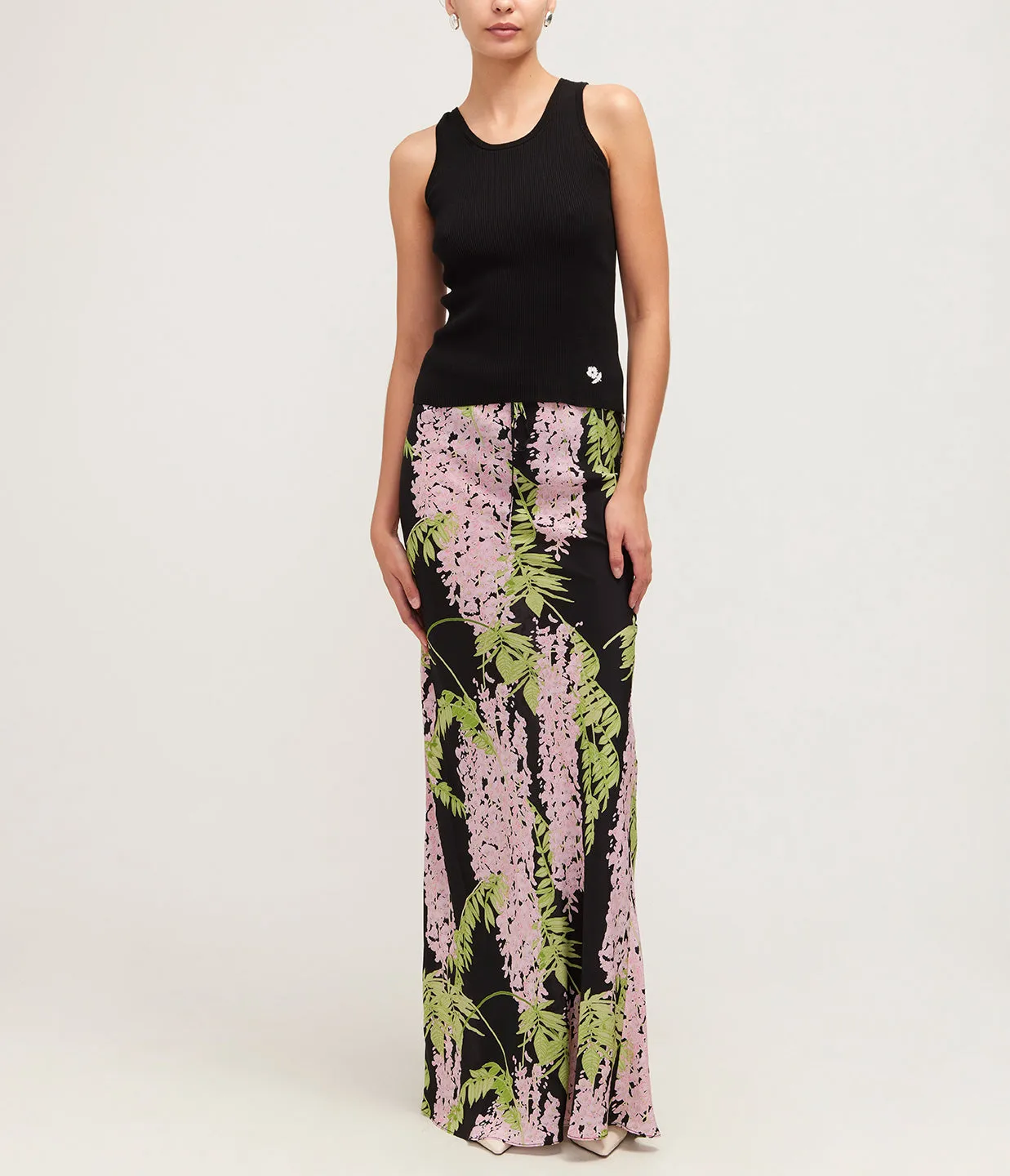 Emily Bias Cut Maxi Skirt in Wisteria