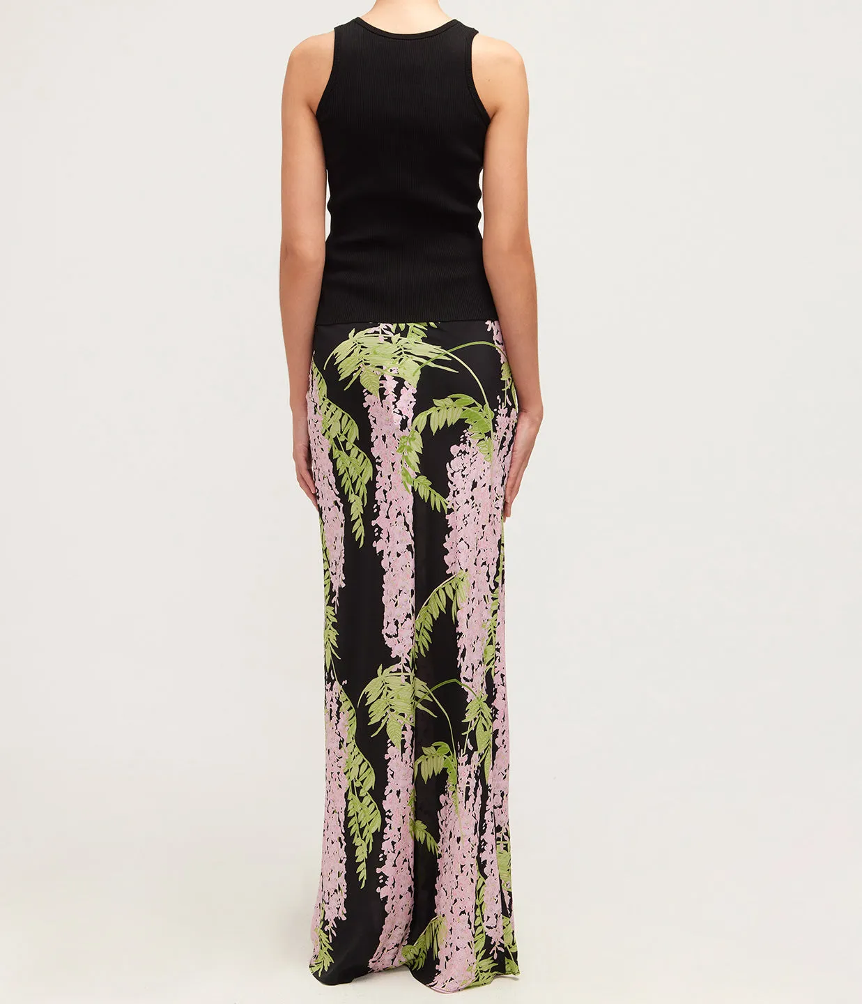 Emily Bias Cut Maxi Skirt in Wisteria