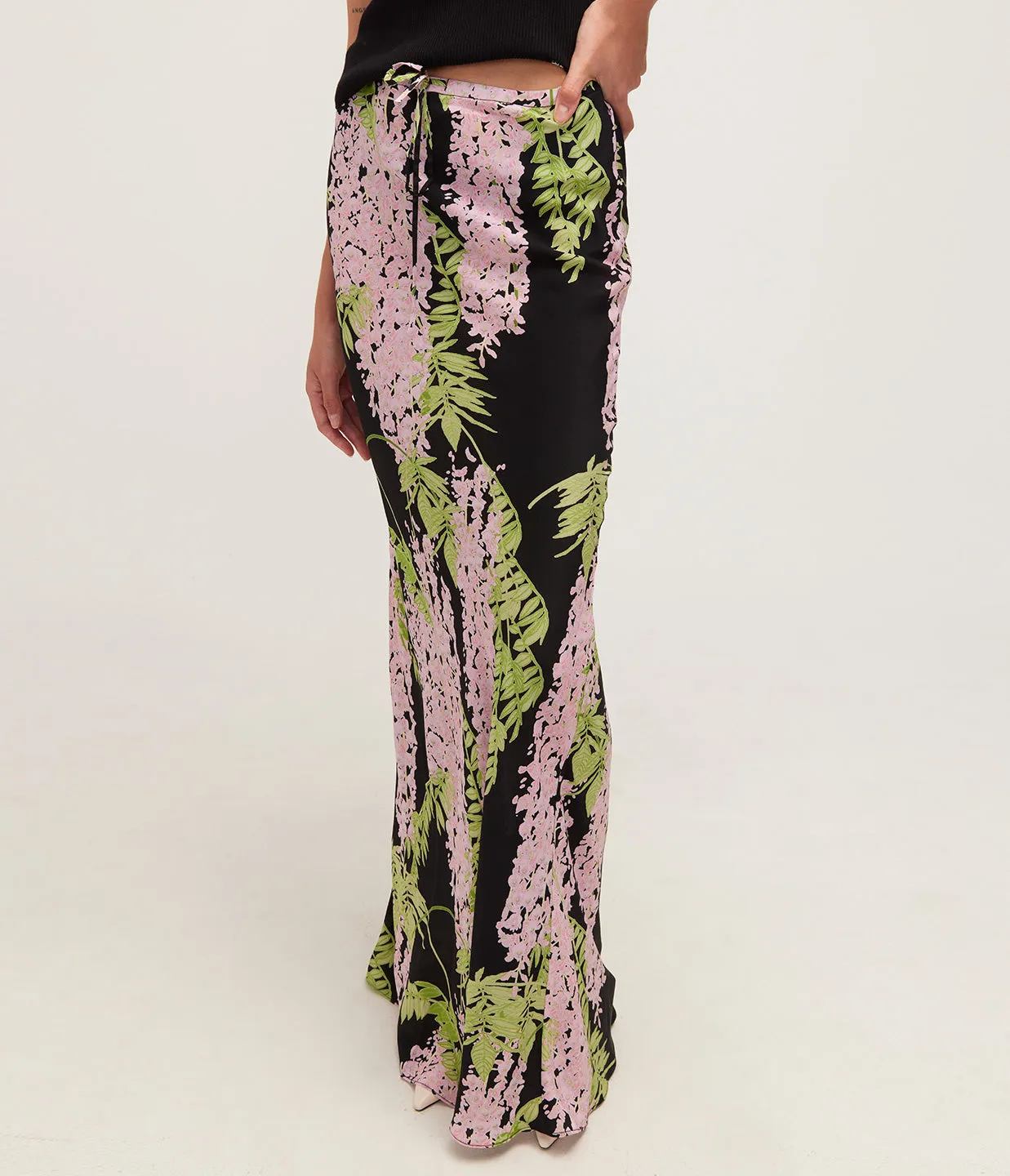 Emily Bias Cut Maxi Skirt in Wisteria