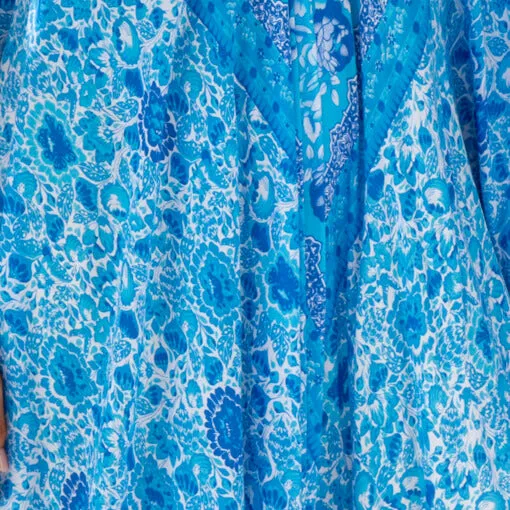 Gabrielle Wide Resort Pant in Premium Capri Blue Floral