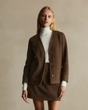 Mocha Wool Silk Cashmere Elsa Jacket