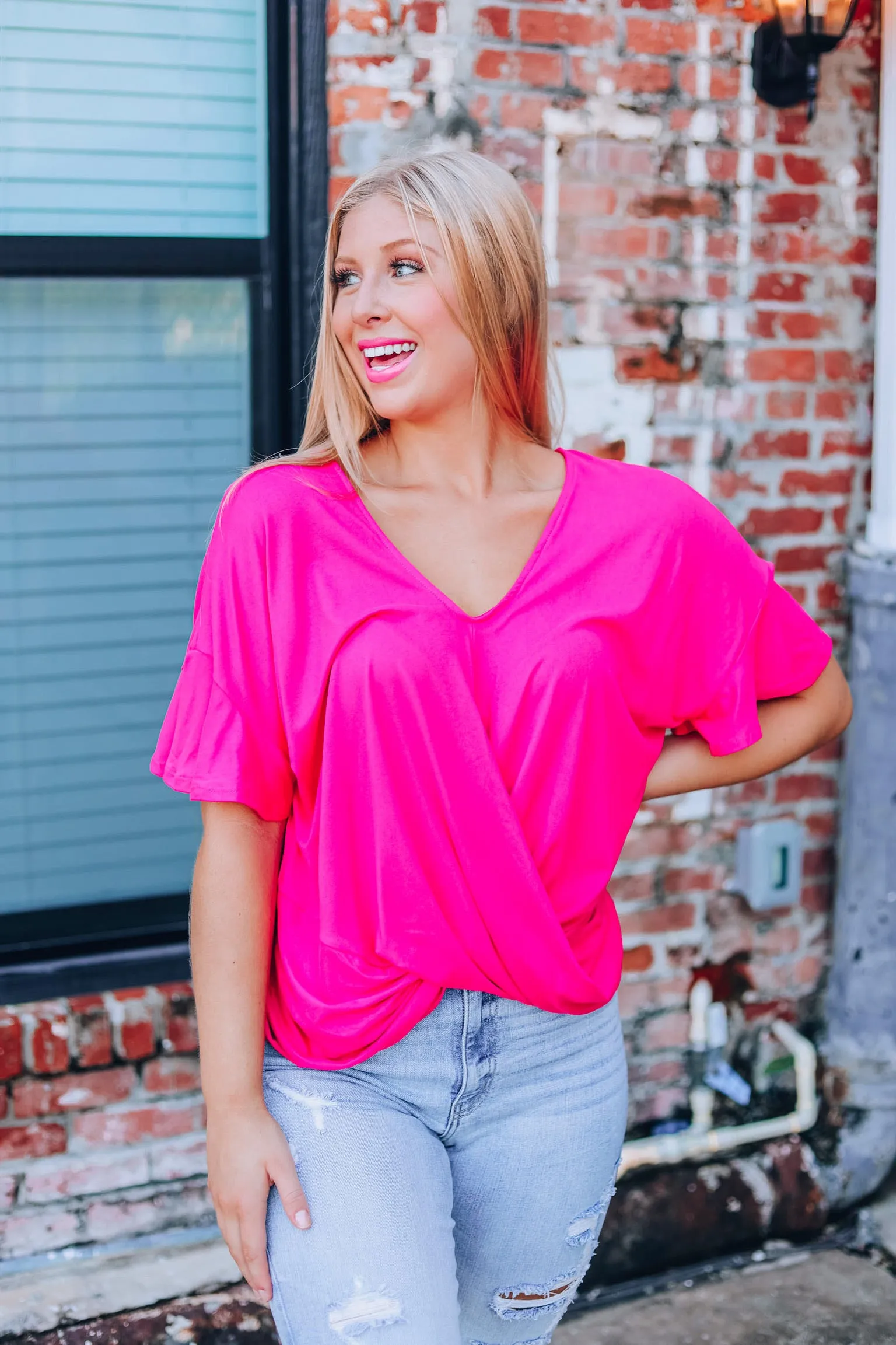 Modern Twist Top - Fuchsia