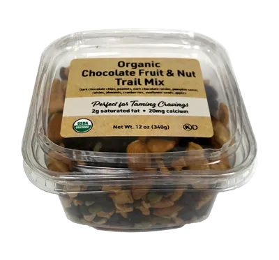 Organic Chocolate, Fruit, & Nut Trail Mix, 12 oz Container - 12 Pack
