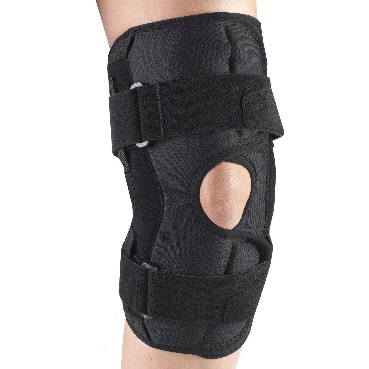 OTC Knee Stabilizer Wrap, Hinged Bars, Orthotex, Black