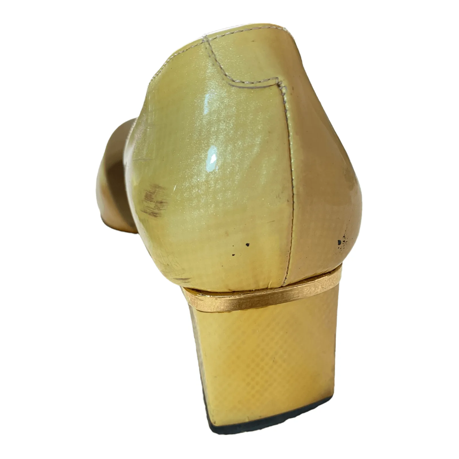 Sandro Vicari Leather Wedged Heels Yellow UK 6.5 EU 39.5